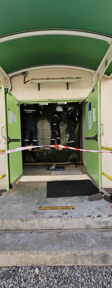 Fire rated door installation at PETRONAS Chemicals Methanol Labuan Plant 2