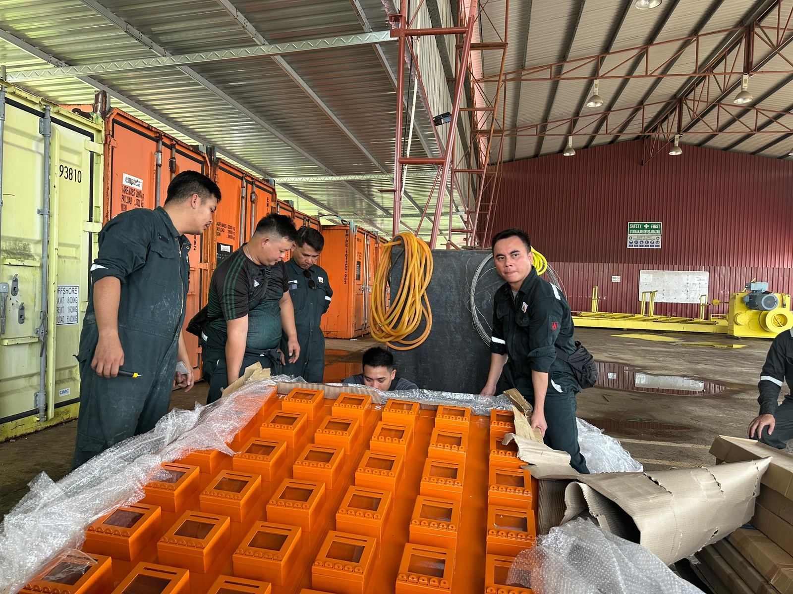 Engineering materials and fabricated equipment ready for site delivery